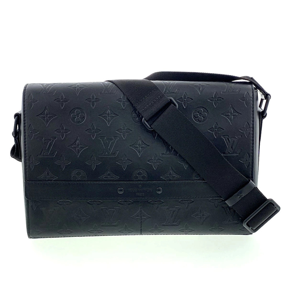 LOUIS VUITTON Sprinter Messenger Shoulder Bag Monogram Shadow Black